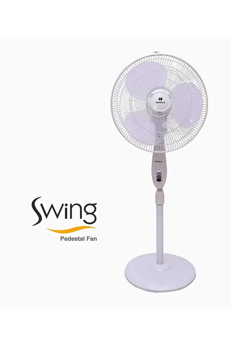 Havells Swing 400mm 3 Star Rated 3 Blade Pedestal Fan (White)