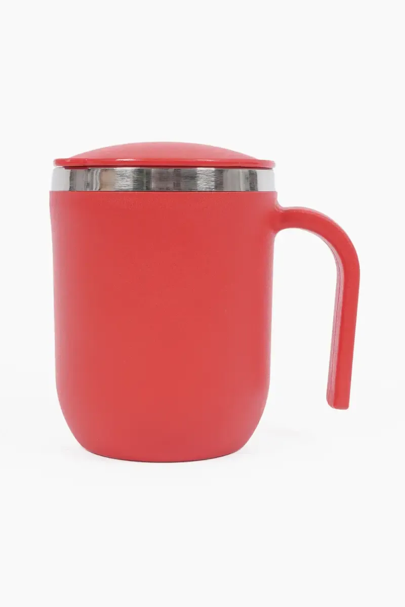 Jony Plastic & Stainless Steel Coffee Mug - 400 ml 031883RED1