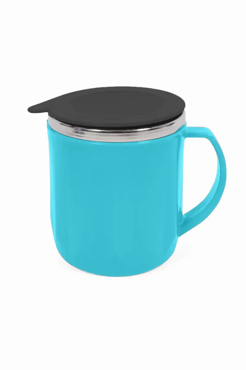 Jony Plastic & Stainless Steel Coffee Mug - 400 ml 031886SKYBLU&BLA1