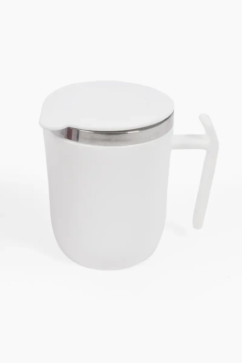 Jony Plastic & Stainless Steel Coffee Mug - 400 ml 031887OFFWHI1