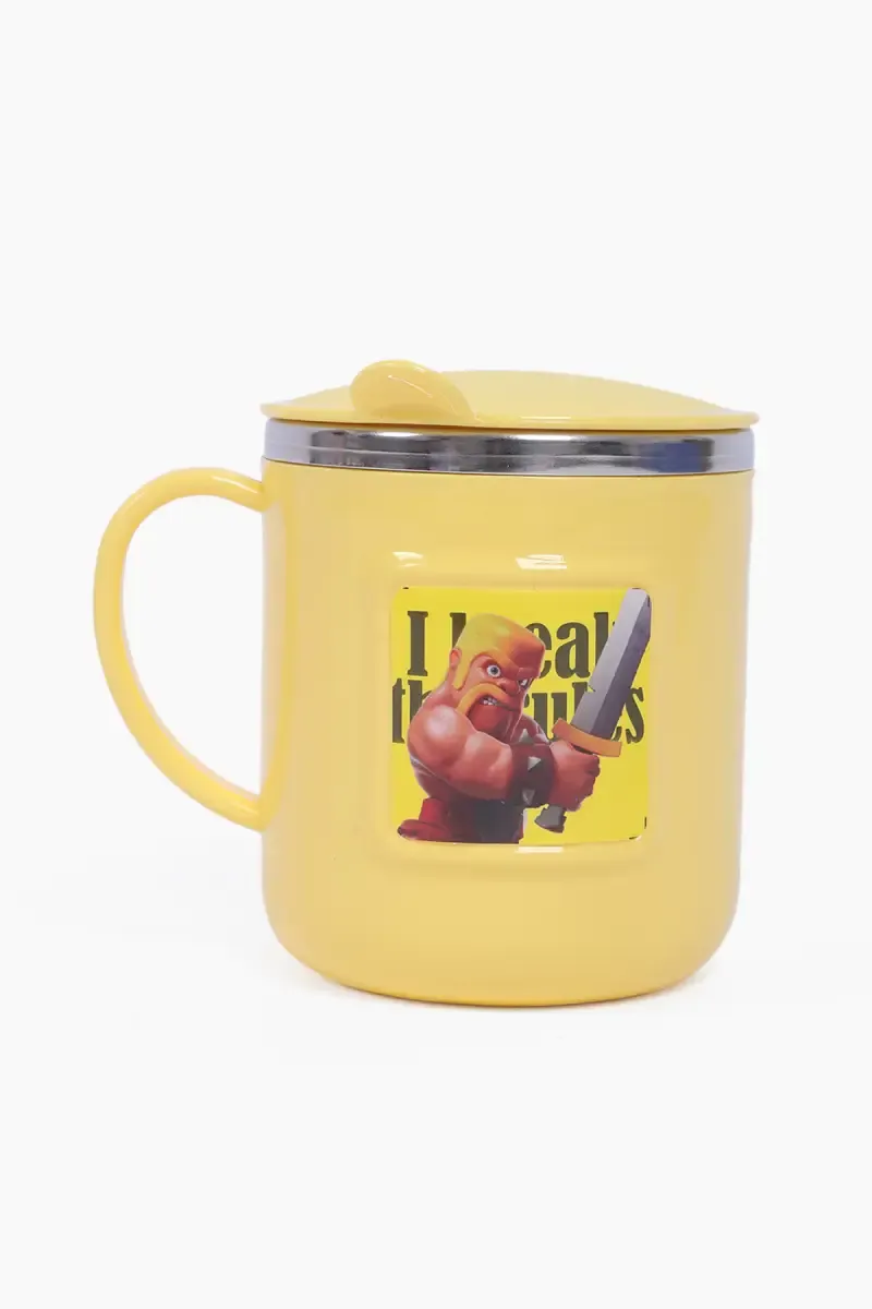 Plastic & Stainless Steel Coffee Mug - 220 ml 031888YEL1