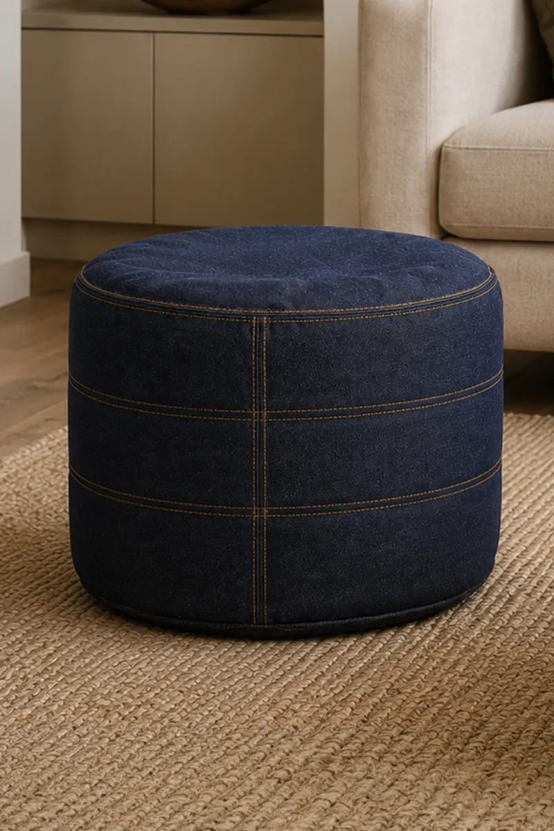 Couchette Bean Bag Cover Pouf – Small (Denim Blue)