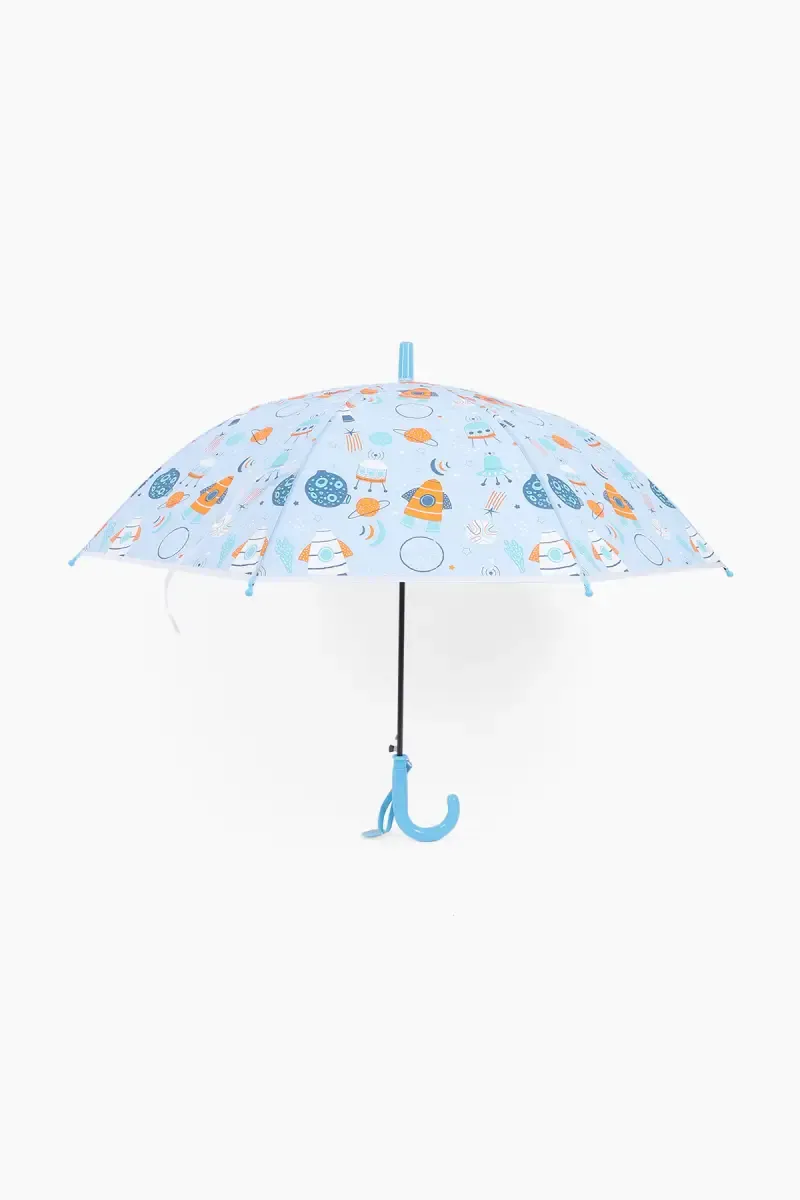 Polyester & Stainless Steel Single Fold Umbrella - 66 Cm 031996SKYBLU