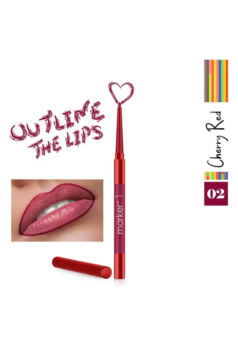 Beauty Relay London Marker Lip Liner Pencil - 0.27g (Cherry Red 02)