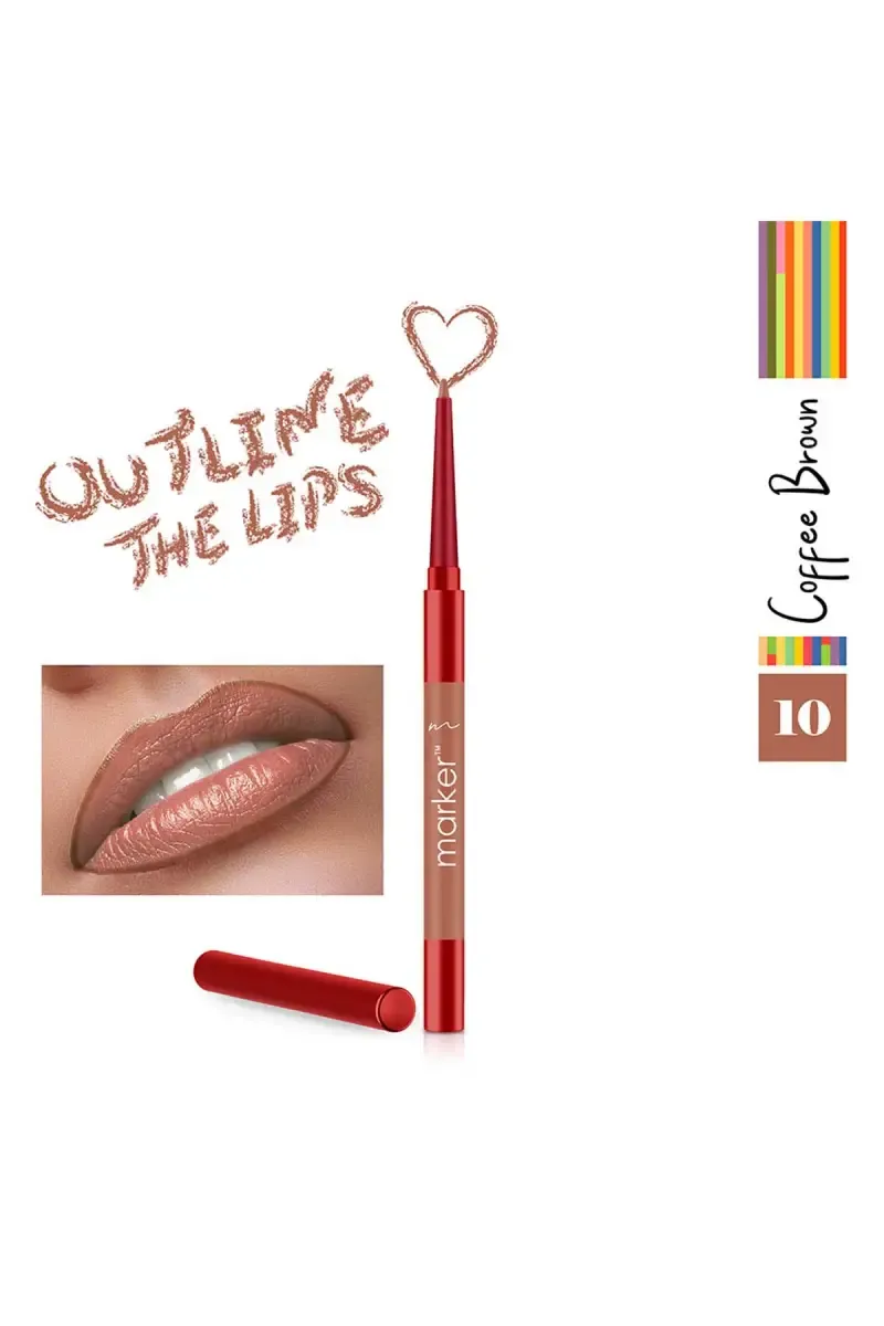 Beauty Relay London Marker Lip Liner Pencil - 0.27g (Coffee Brown 10)