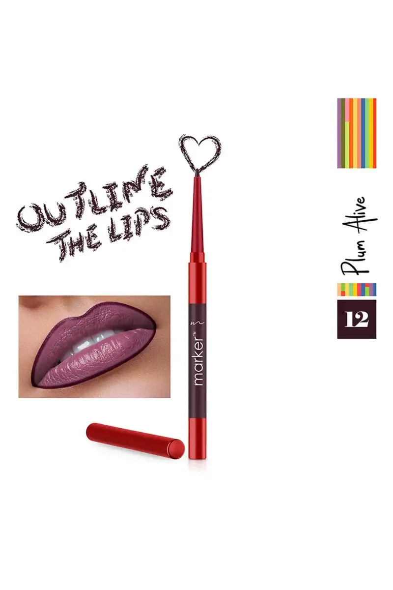 Beauty Relay London Marker Lip Liner Pencil - 0.27g (Plum Alive 12) 032087PLUALI12