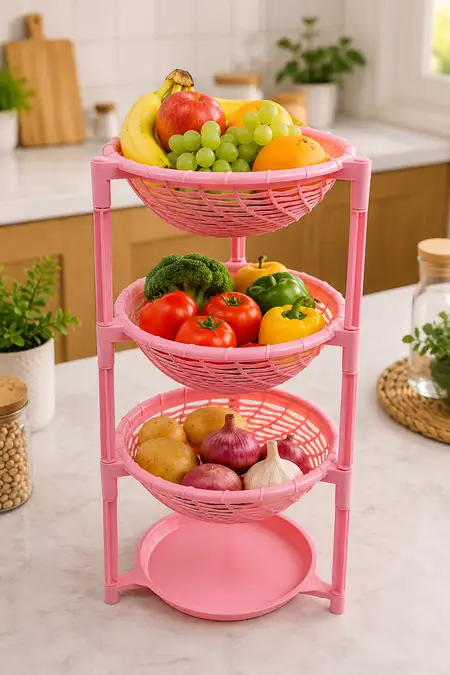 Plastic 3 Layer Storage Rack - 58 Cm
