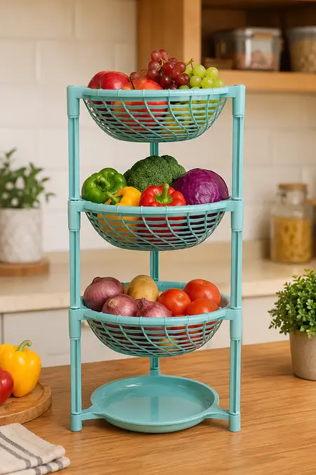 Plastic 3 Layer Storage Rack - 58 Cm