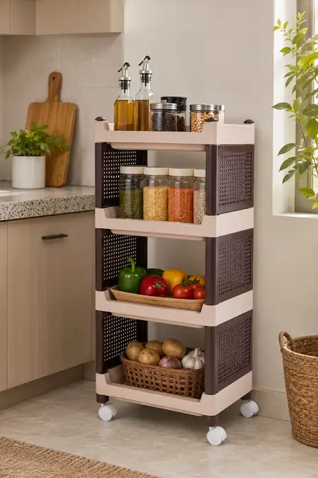 Plastic 3 Layer Storage Rack - 36 x 83 Cm
