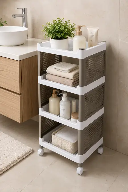 Plastic 3 Layer Storage Rack - 36 x 83 Cm