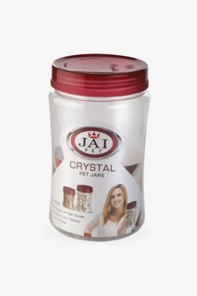 Jaipet Plastic Crystal Pet Jar Container with Spoon - 200 ML
