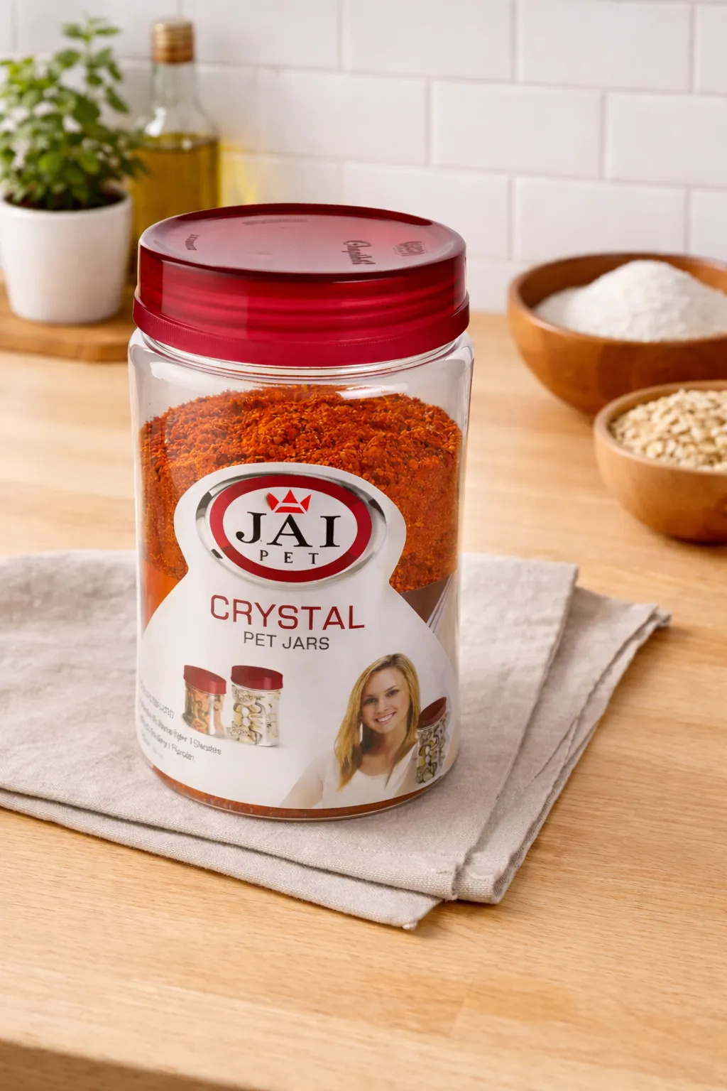 Container- Jai Crystal-600(3 Pcs Set ) 032147RED600ML