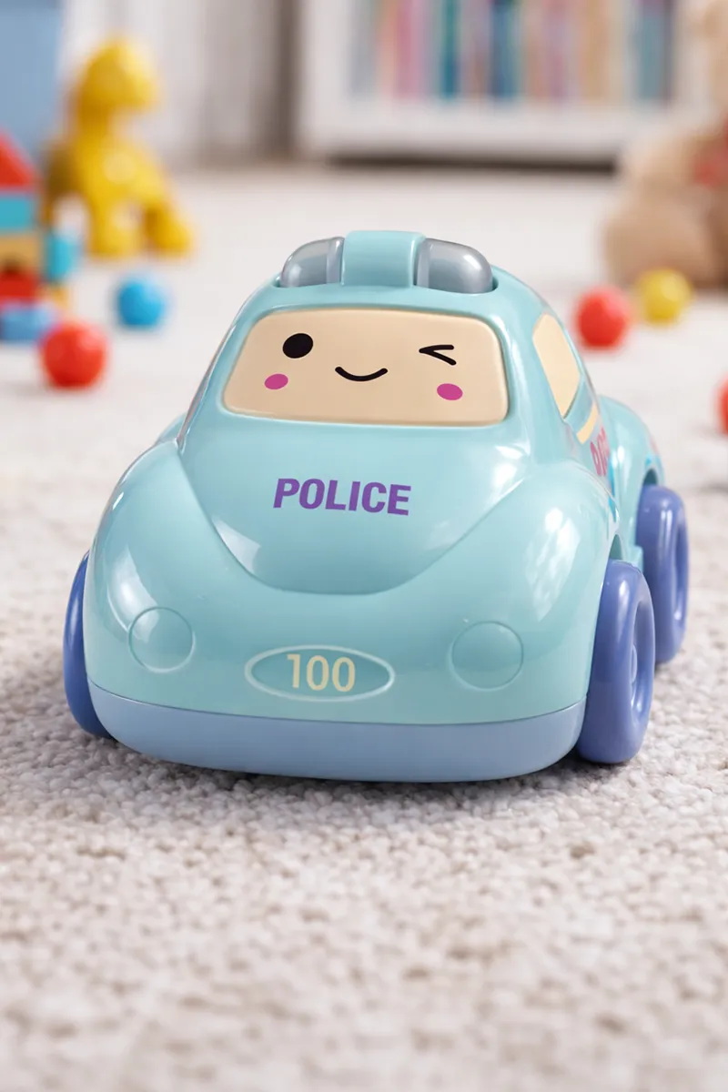 Police Car Light & Sound Pull Back Toy - Blue