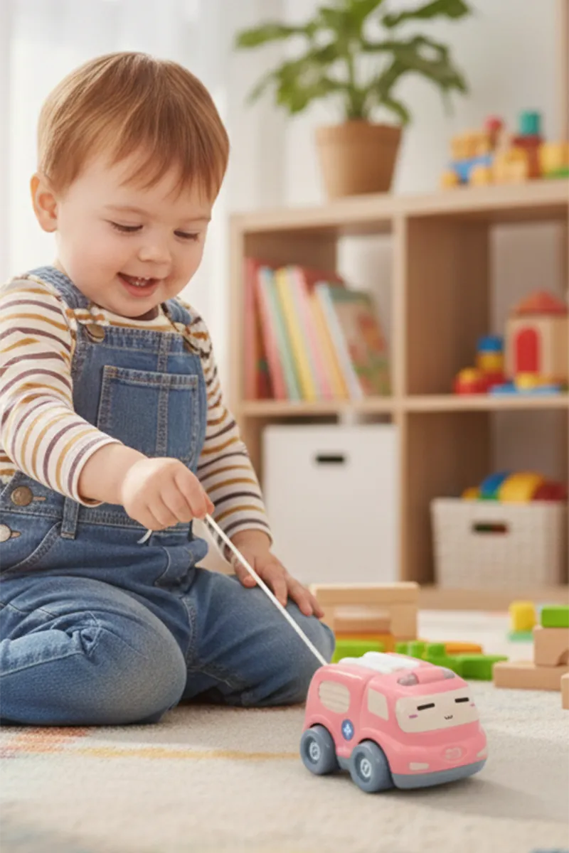 Fire Engine Pull Back Toy for Kids - (Pink)