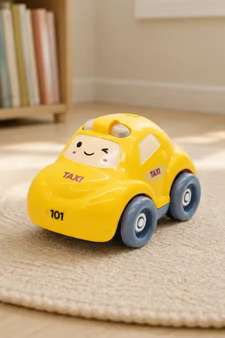 Taxi Light & Sound Pull Back Toy - (Yellow)