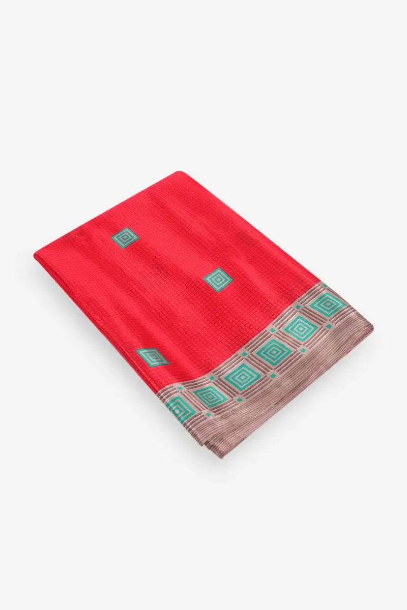 Synthetic Geometric Printed Saree for Women 032306REDFRESIZ