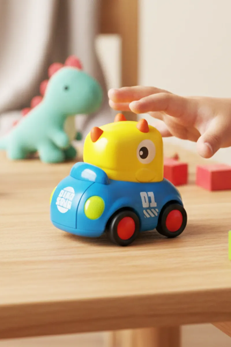Musical Dinosaur Car Toy Touch & Go - (Blue - Yellow)