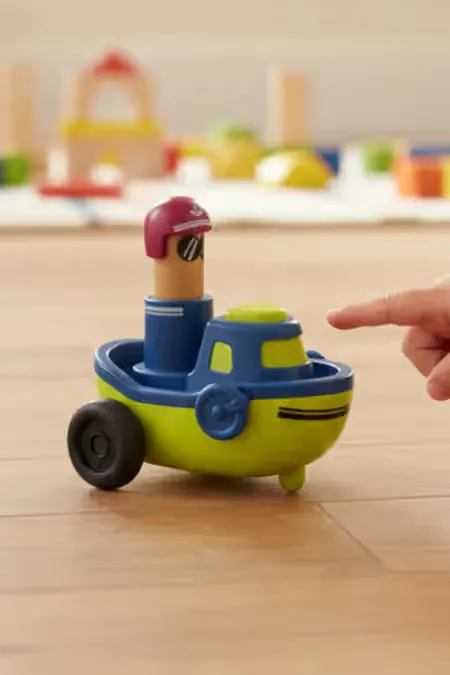 Boat Toy with Captain Press & Go Toy - (Blue) 032331BLUBOA