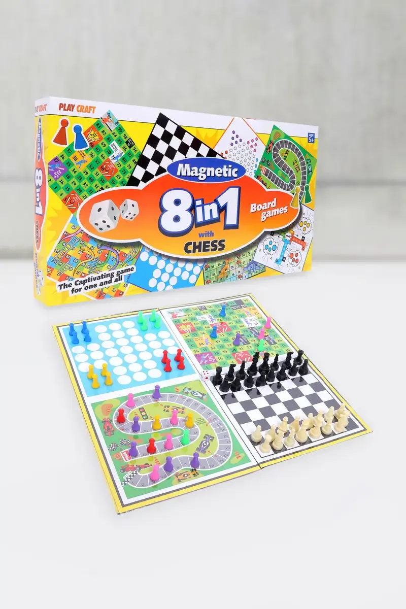 Magnetic 8 in 1 Board Games (Multicolor) - Pack of 1