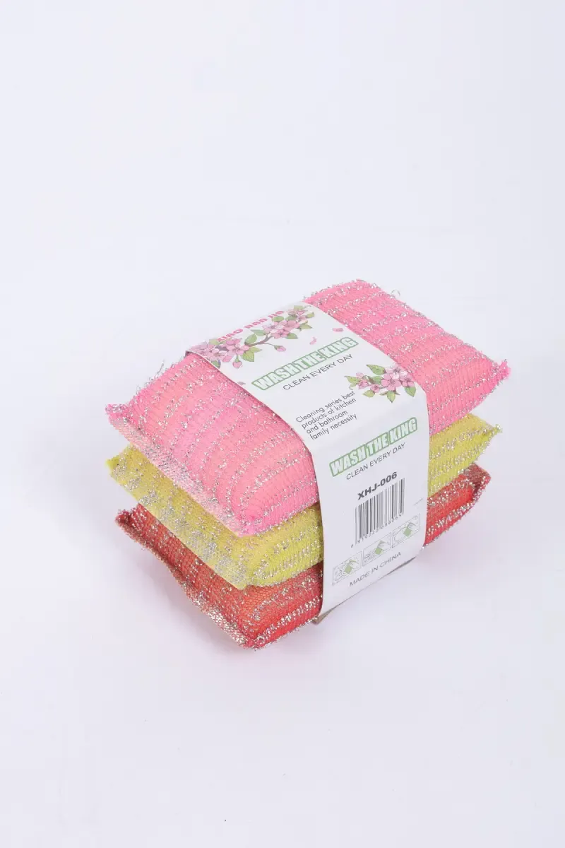 Polyester & Stainless Steel Scrub - 3 Pcs