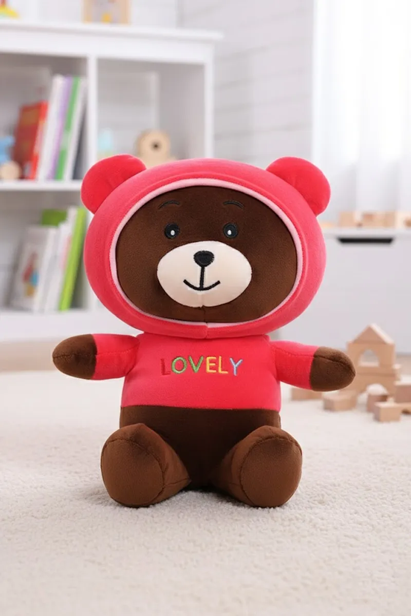 Lovely Teddy Bear Soft Plush Toy with Hoodie - 032453BROPIN