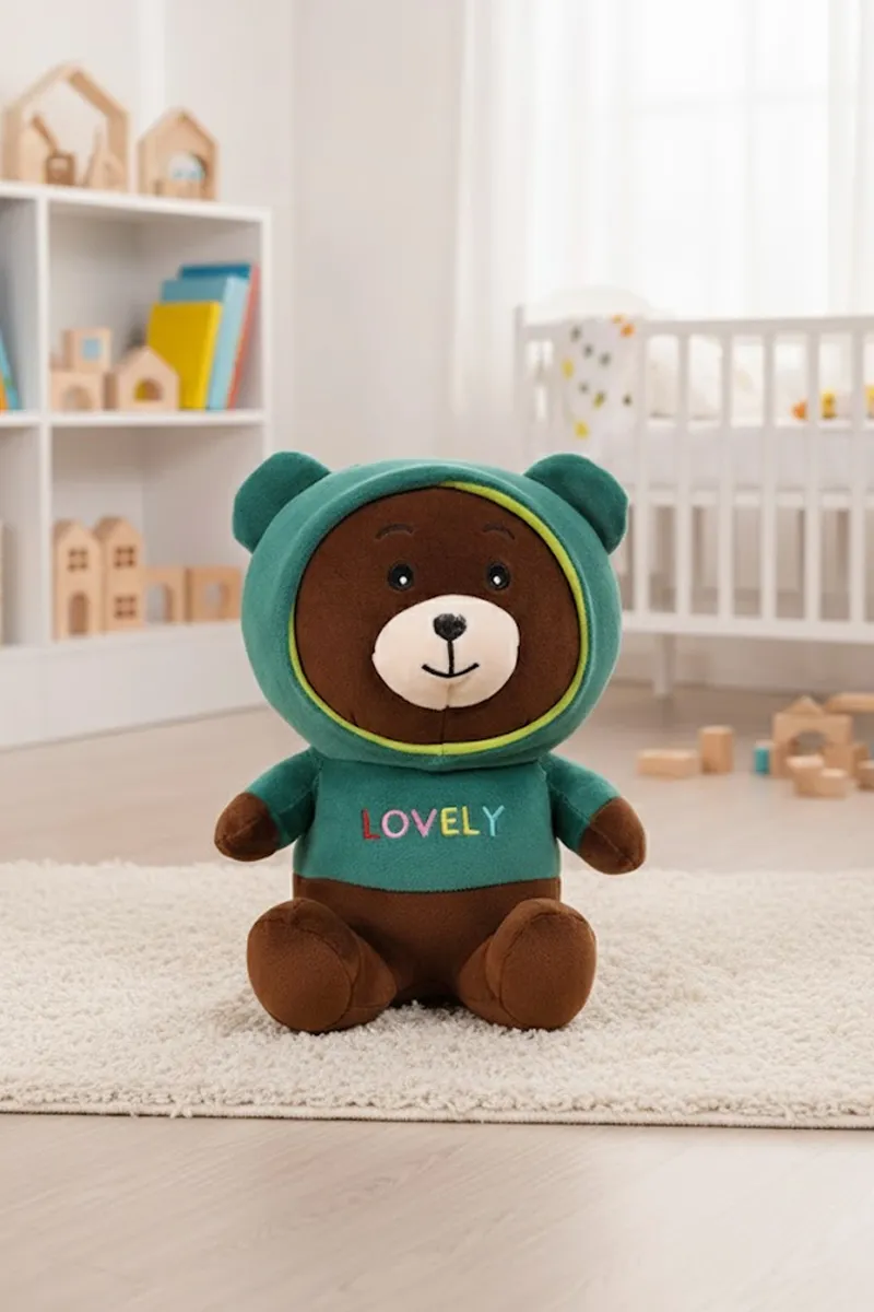Lovely Teddy Bear Soft Plush Toy with Hoodie - 032453BROTEA
