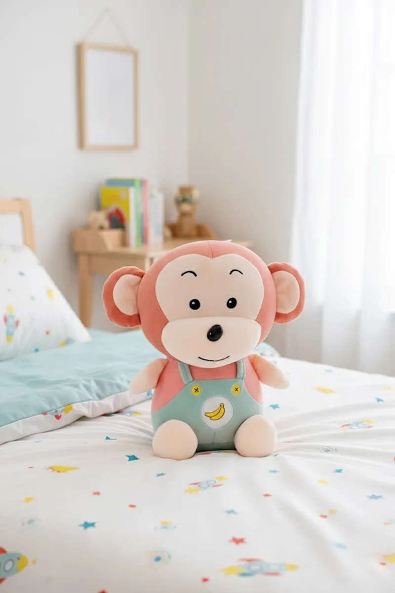 Cute Monkey Plush Soft Toy for Kids - (Peach)