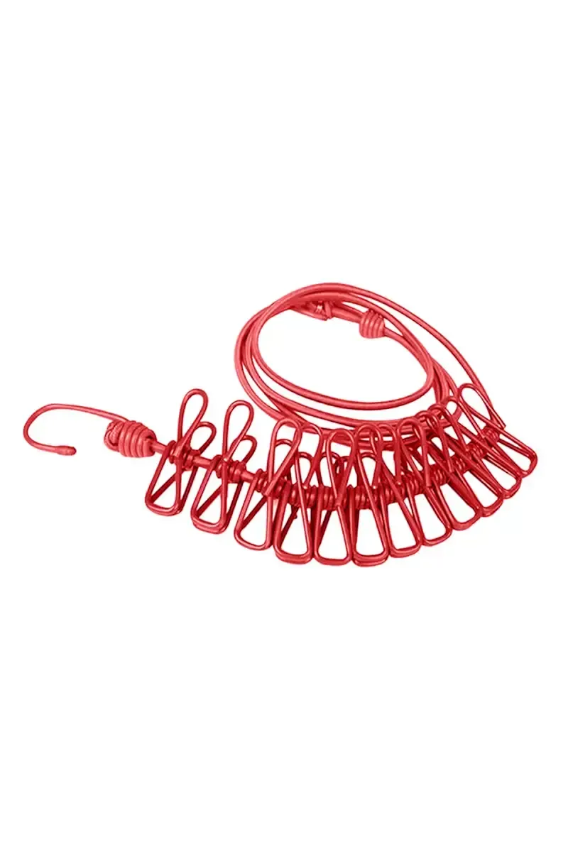 Stainless Steel Cloth Rope with Clips - 12 clips