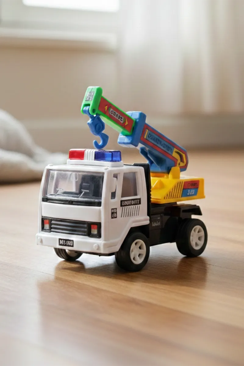 Kids Excavator Crane Truck Toy with Movable Arm - 032598WHI