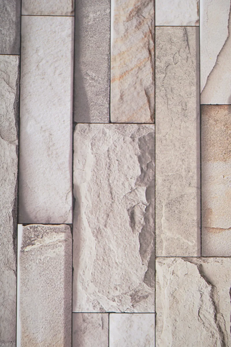 Vinyl Bricks Pattern Waterproof Wallpaper, Grey - 5 mtr / 60 CM 032621GRE60CX5MTR