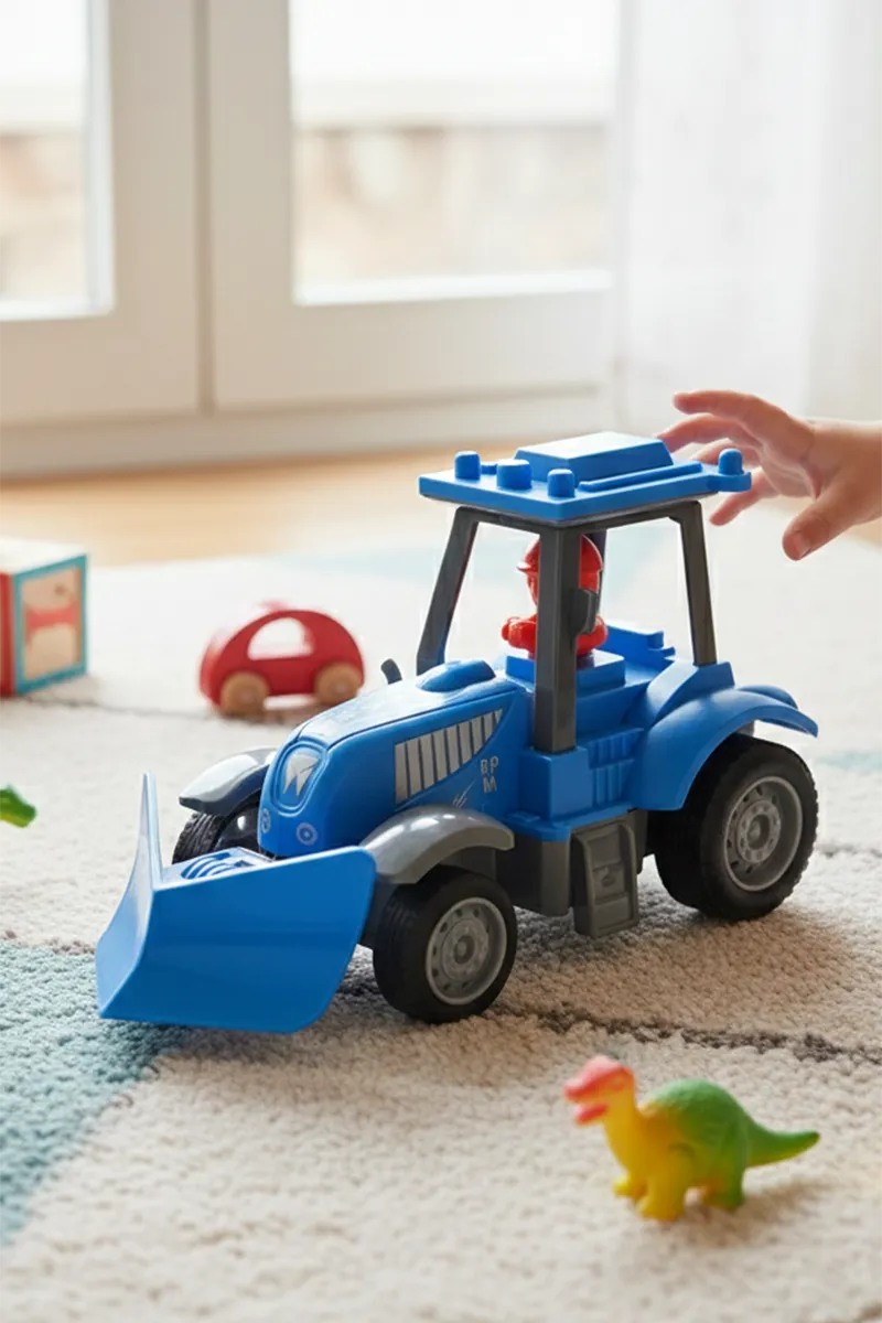Construction Tractor Toy with Front Loader - (Blue)