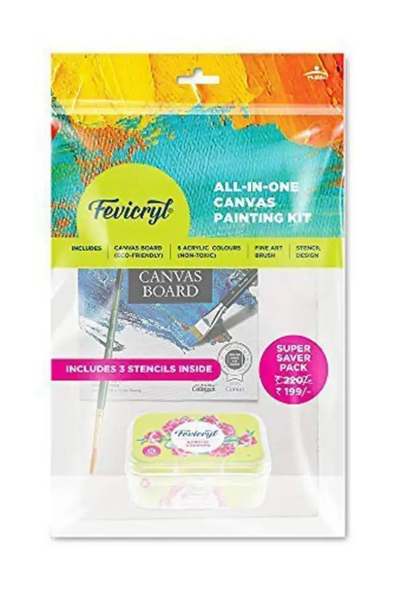 Fevicryl All in one Canvas Painting Kit (Pack of 4)