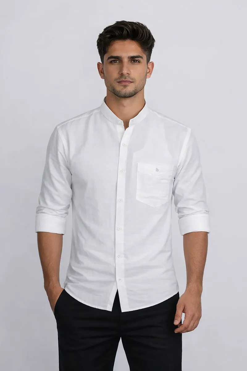 Cotton Blend Casual Shirt for Men  032751WHIXXL