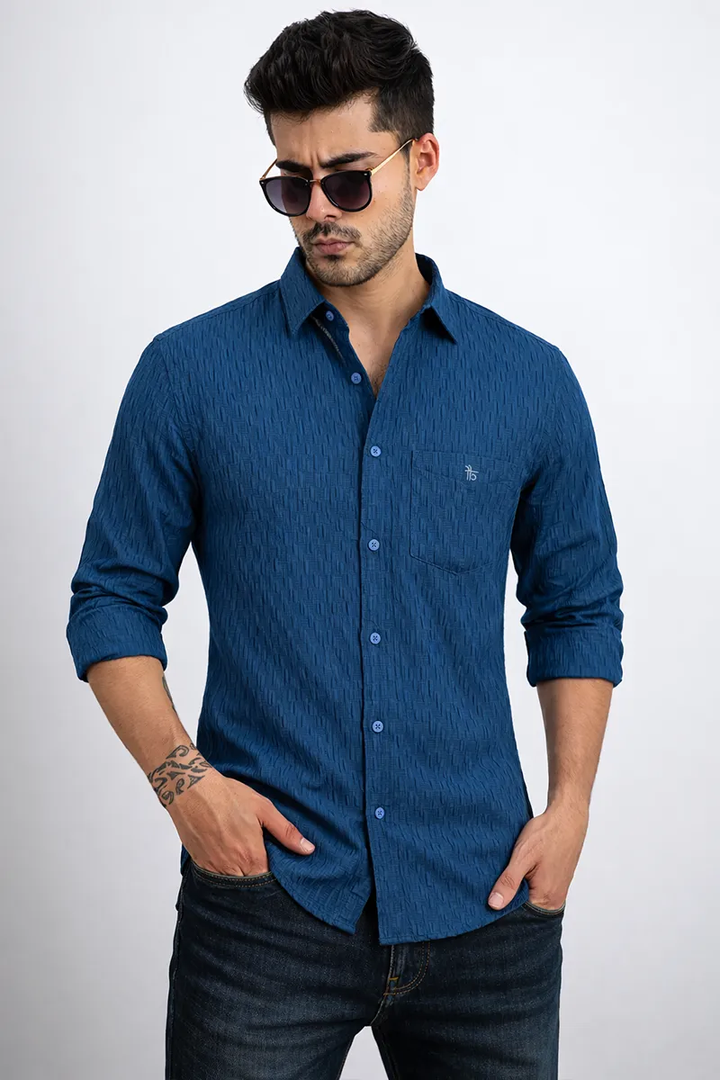 Men's Popcorn Textured Casual Shirt 032833TEAXXL