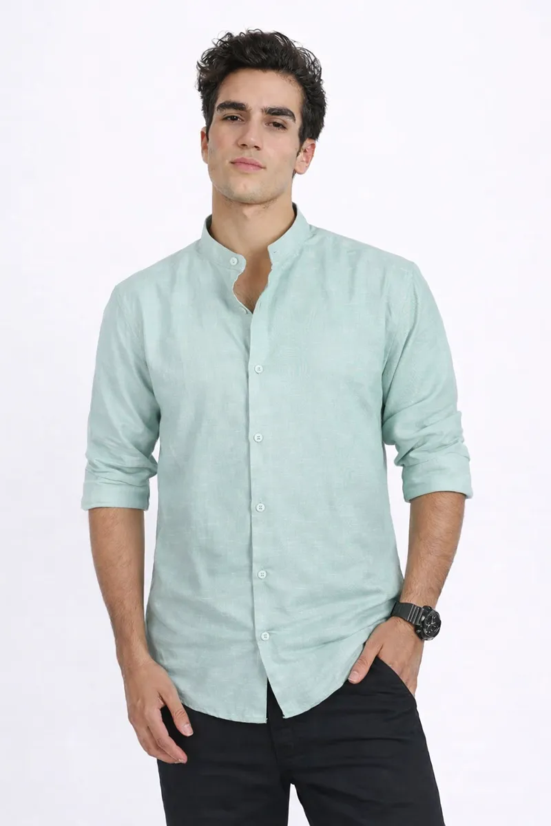 Men's Cotton Self Design Slim Fit Shirt 032914GREXXL