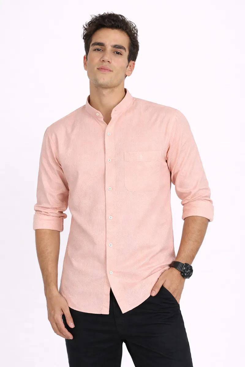 Men's Cotton Self Design Slim Fit Shirt