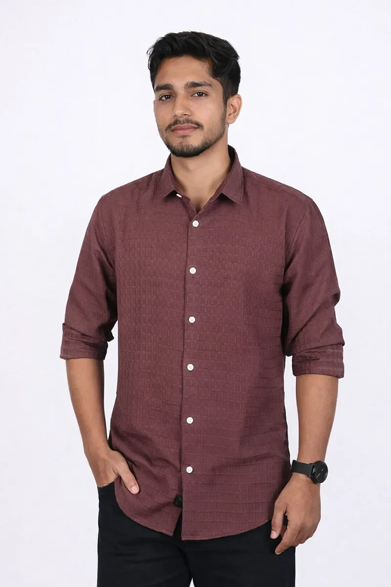Men's Self Designed Casual Shirt 032943BROXXL