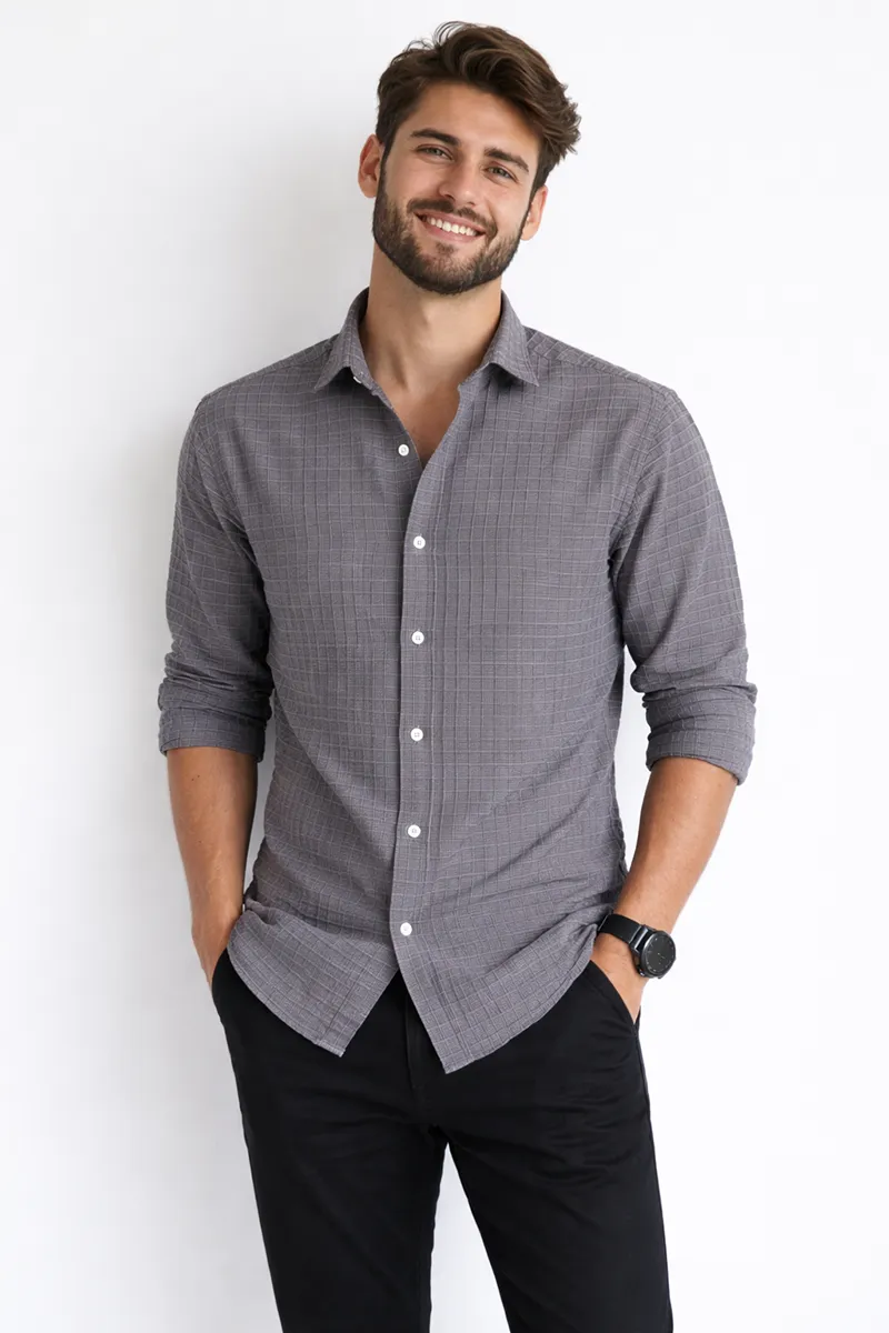 Men's Self Designed Casual Shirt