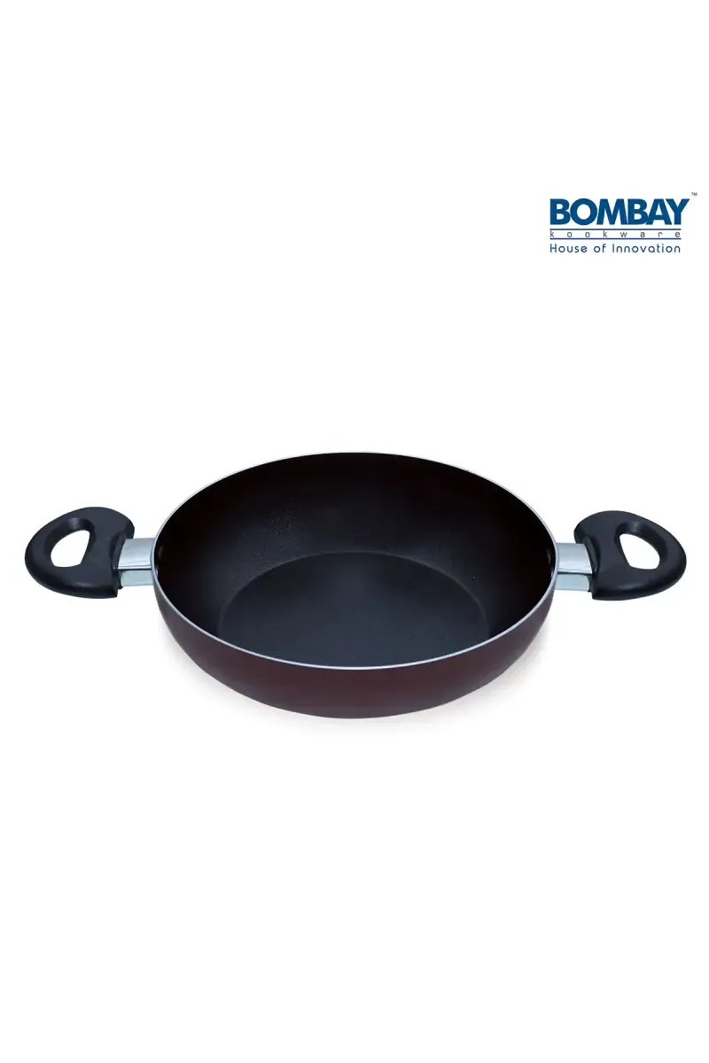 Bombay Kookware Aluminium Non-Stick Flat Base Kadai - 2.25 LTR