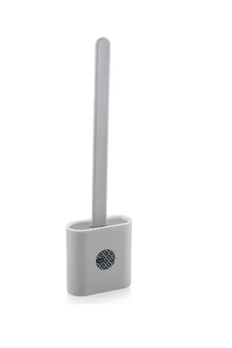 Liza Plastic Toilet Brush with Holder (Light grey)- 36cm