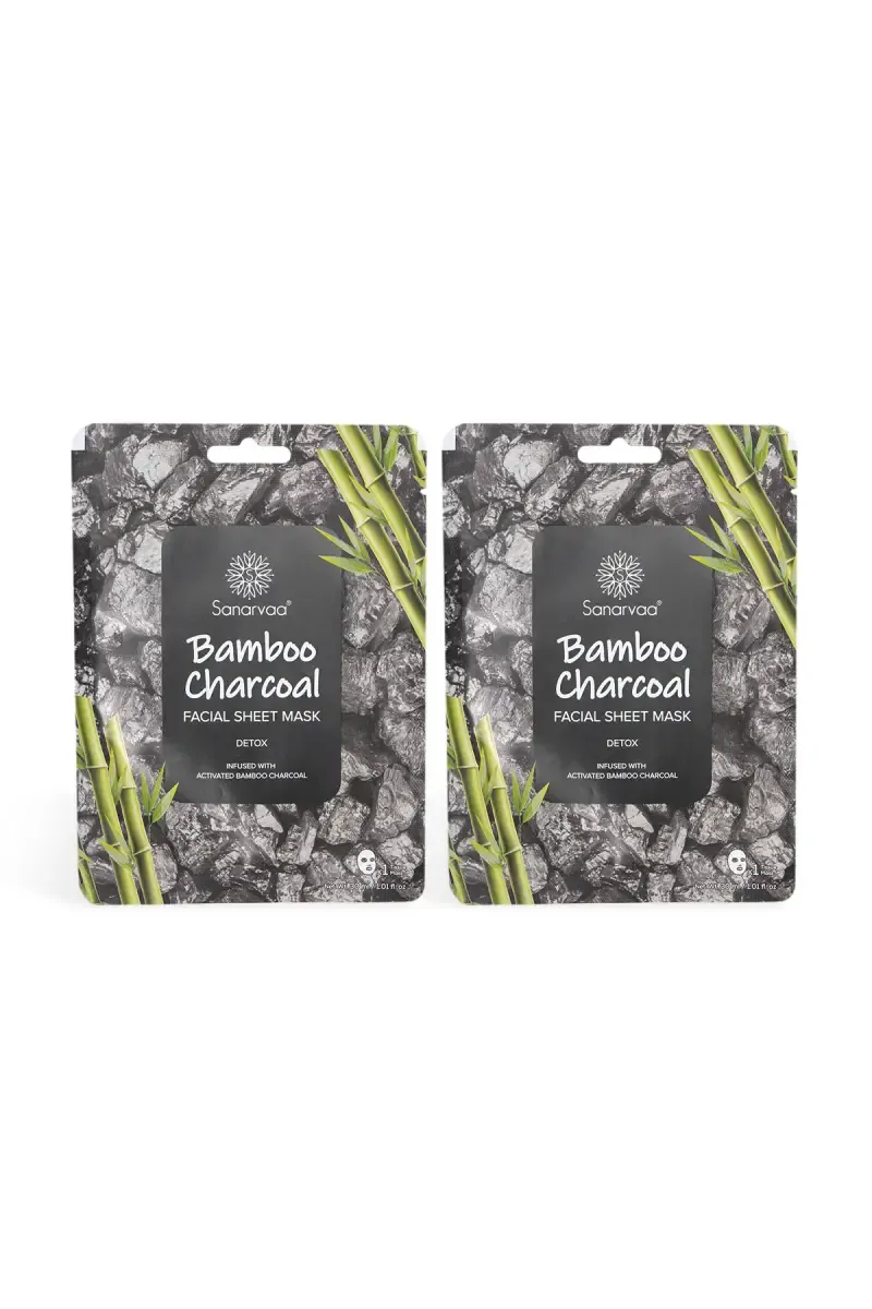 Bamboo Charcoal Facial Sheet Mask - Pack of 2 (30ml X 2)