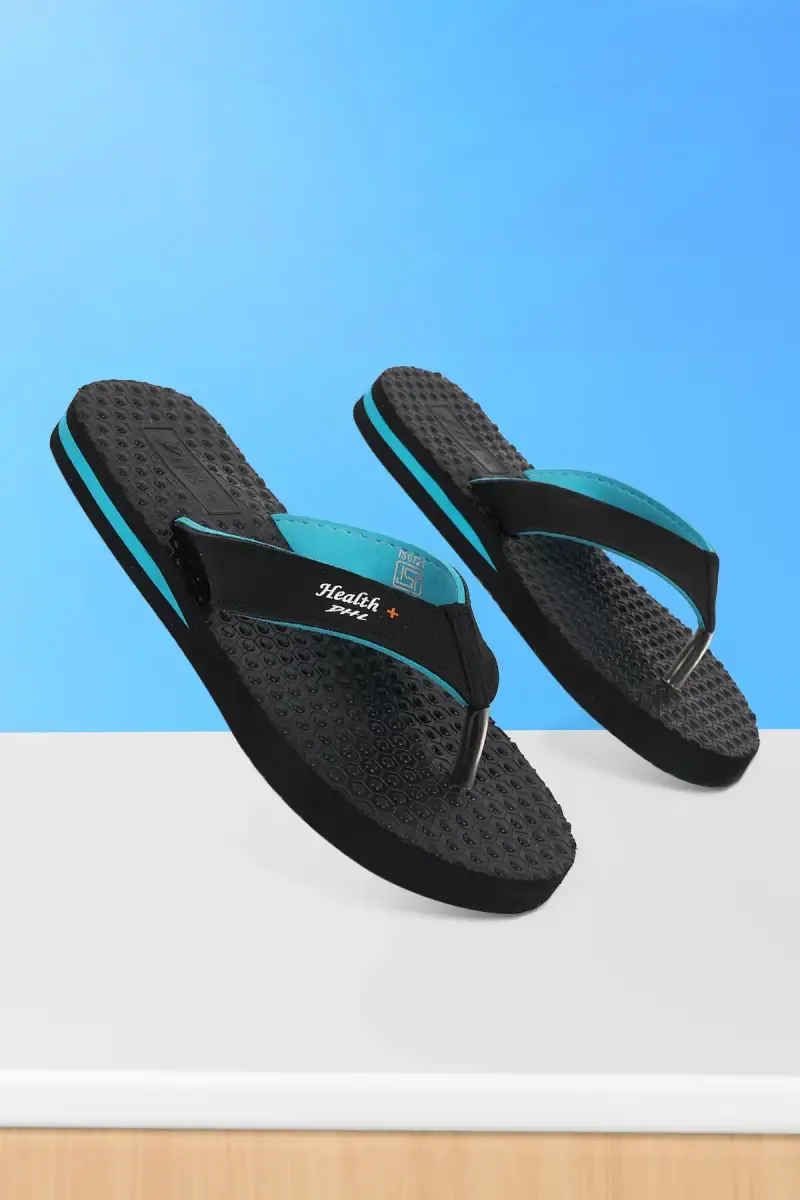 Acupressure Massage Solid Flip Flops for Women 0335398BLA