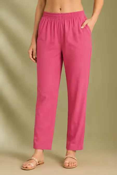 Rayon Solid Kurti Pant for Women