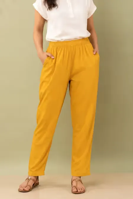 Rayon Solid Kurti Pant for Women