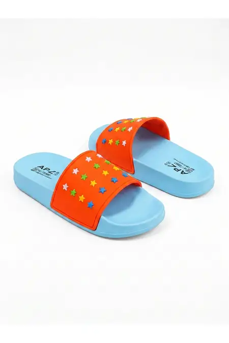 Colorful Star Print Slip-On Slides for Kids