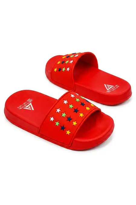 Colorful Star Print Slip-On Slides for Kids