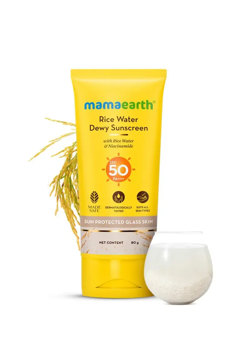 Mamaearth Rice Water Dewy Sunscreen SPF 50 PA++++ (50g)