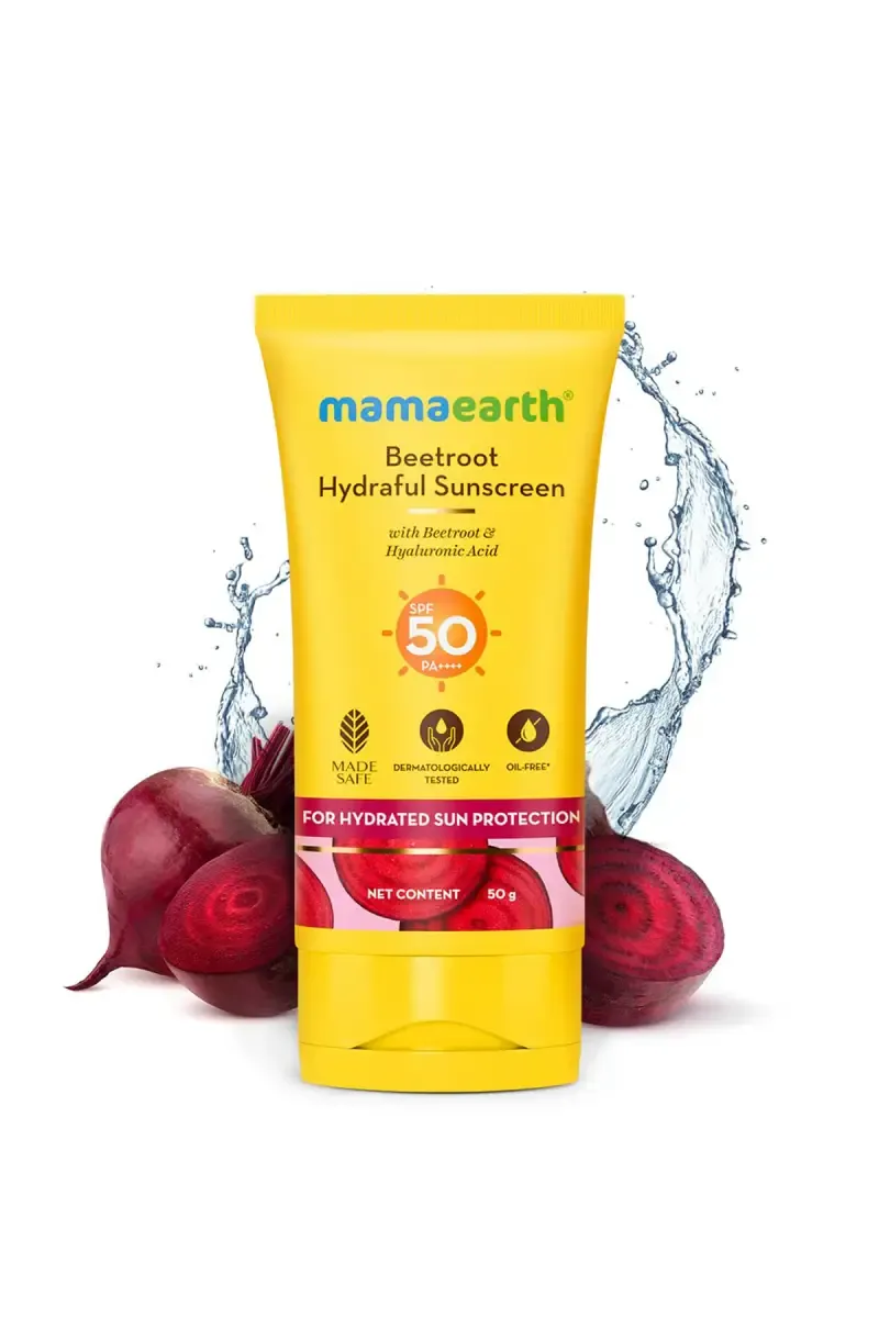 Mamaearth Beetroot Hydraful Sunscreen SPF 50 PA++++ (50g)