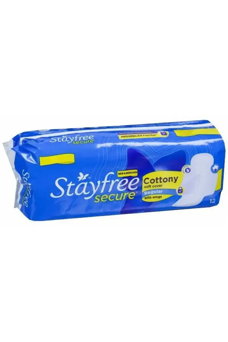 Stayfree Secure Cottony Comfort Sanitary Pads - Regular, 12 Pieces	