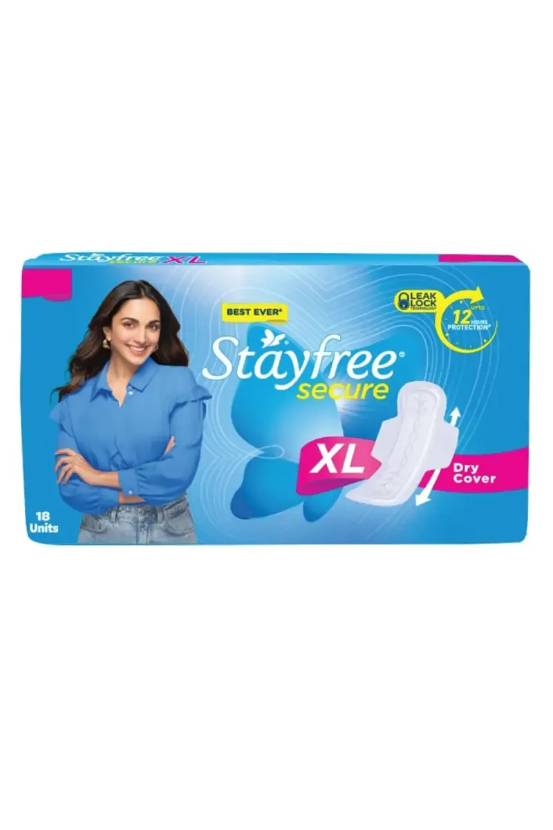 Stayfree Secure Dry Cover Sanitary Pads - XL, 18 Pieces